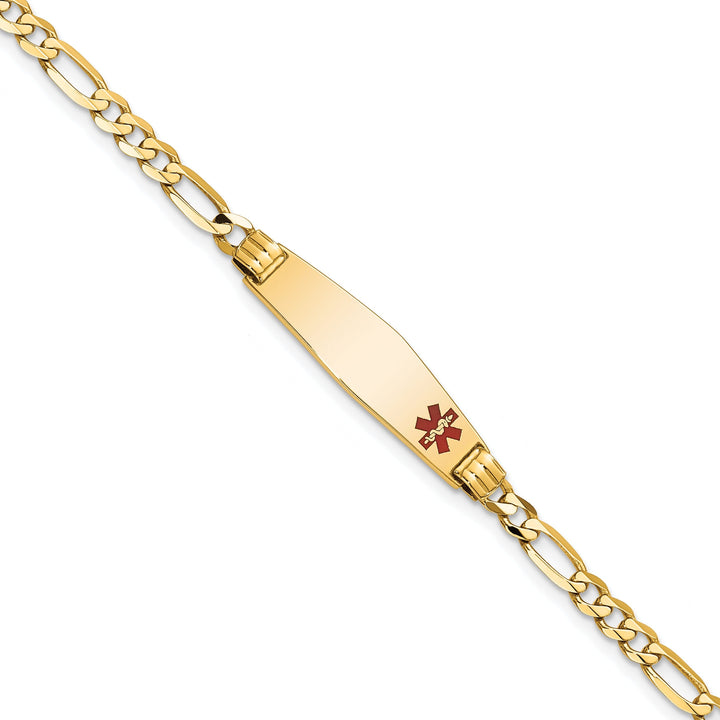 14K Yellow Gold Figaro Link Medical ID Bracelet