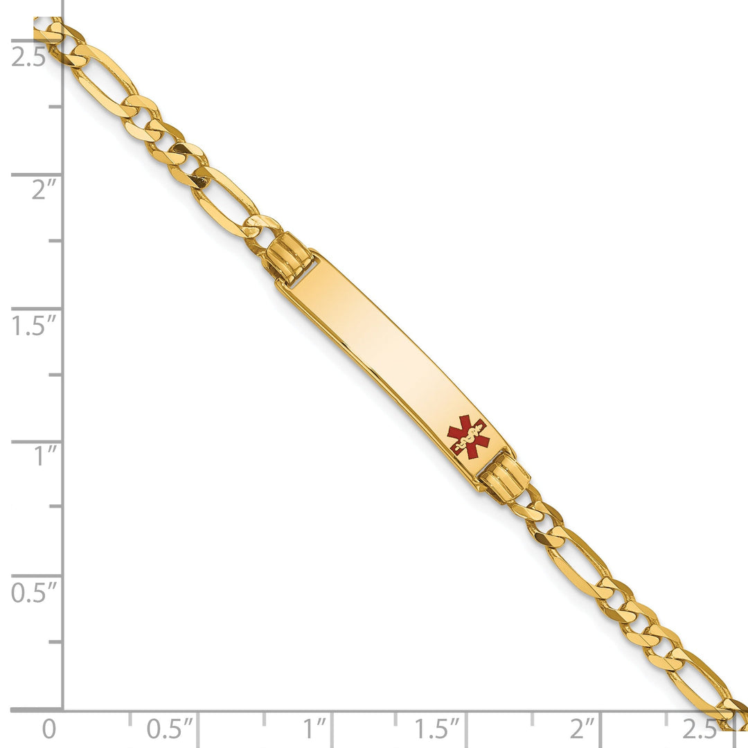 14K Yellow Gold Figaro Link Medical ID Bracelet