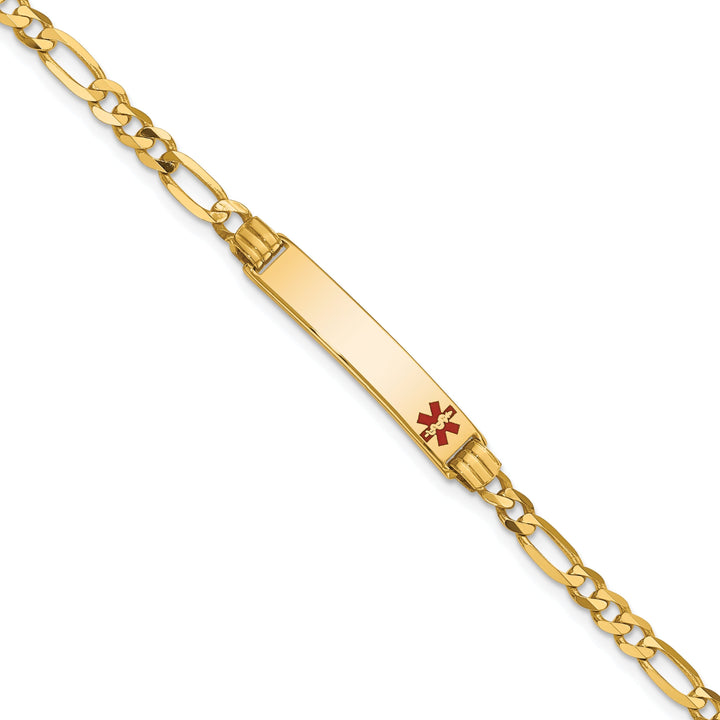 14K Yellow Gold Figaro Link Medical ID Bracelet