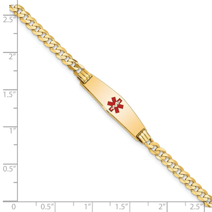 14K Yellow Gold Curb Link Medical ID Bracelet