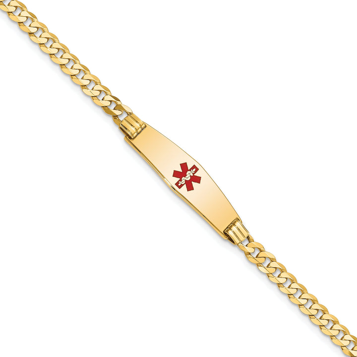 14K Yellow Gold Curb Link Medical ID Bracelet