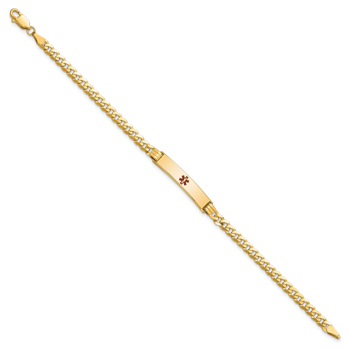 14K Yellow Gold Curb Link Medical ID Bracelet