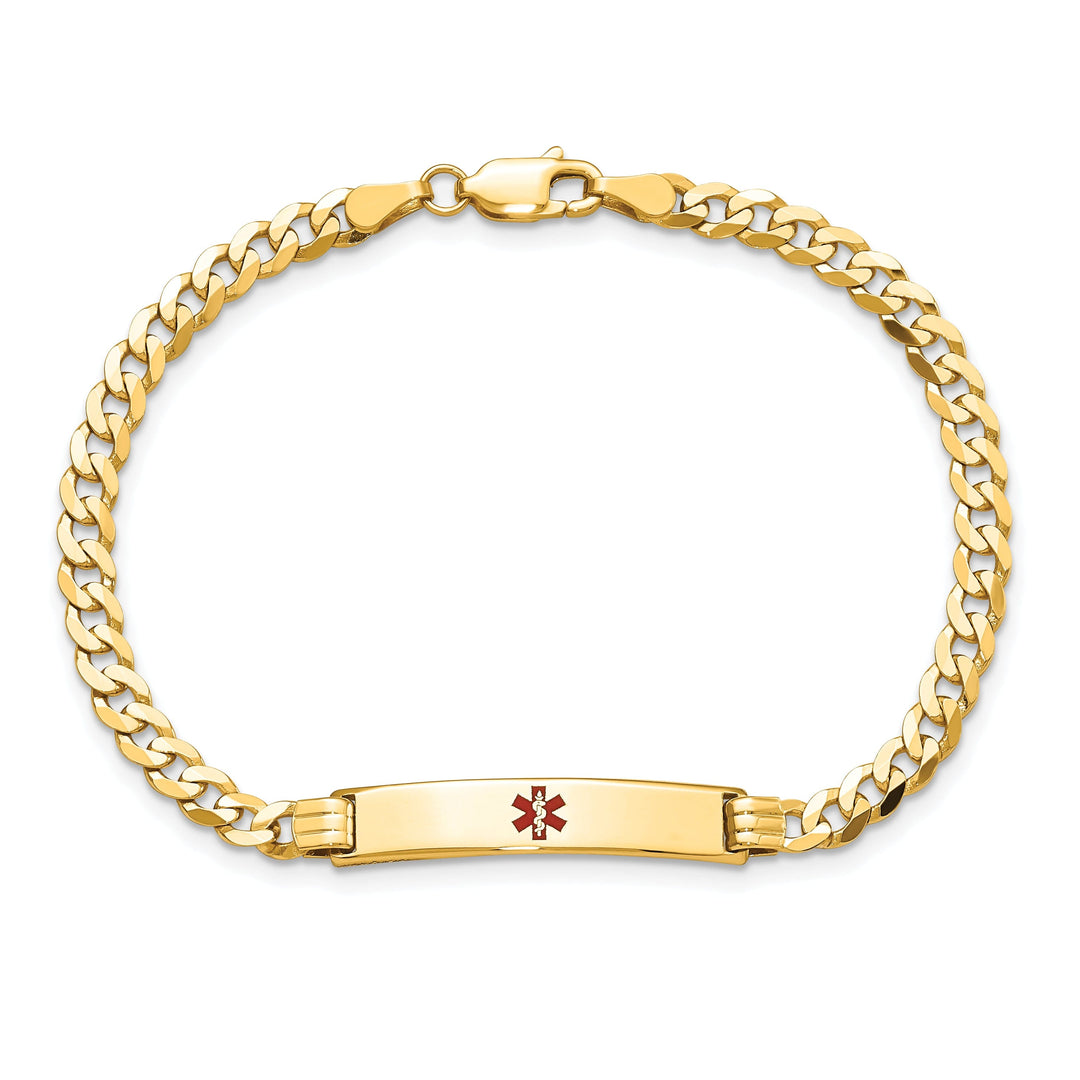 14K Yellow Gold Curb Link Medical ID Bracelet