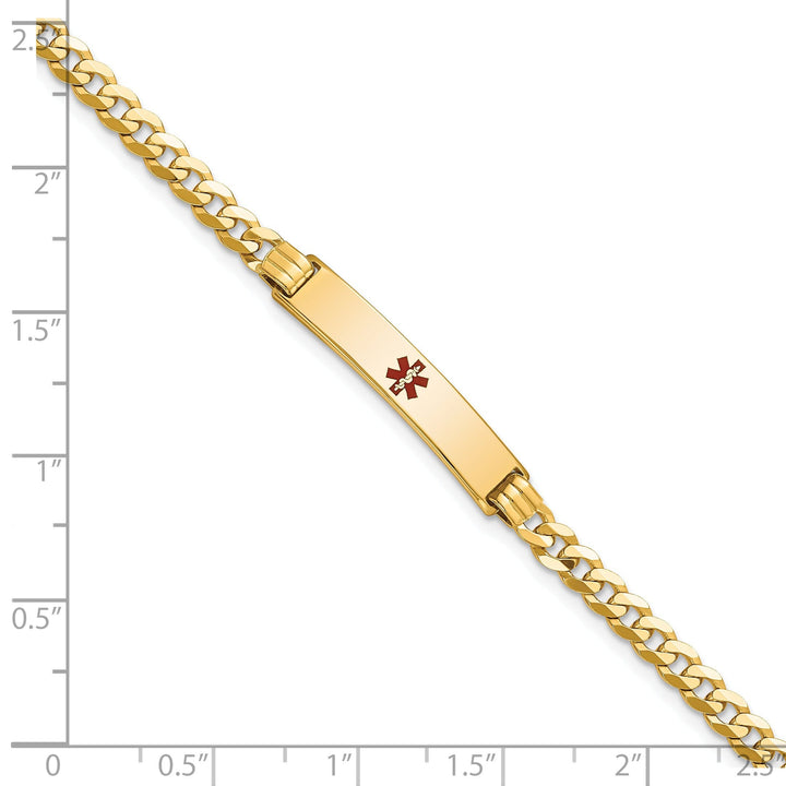 14K Yellow Gold Curb Link Medical ID Bracelet