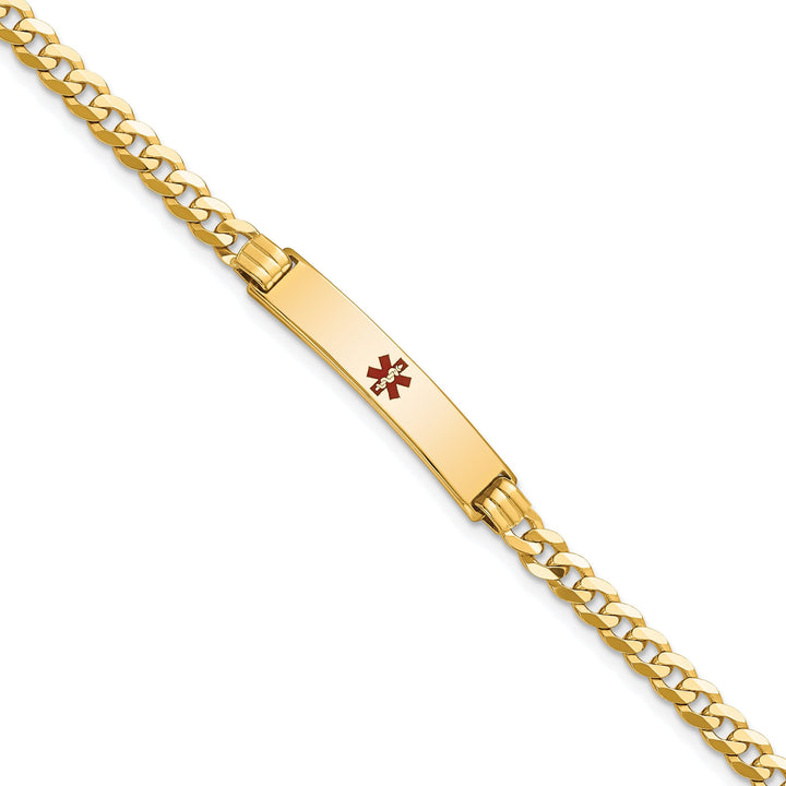 14K Yellow Gold Curb Link Medical ID Bracelet