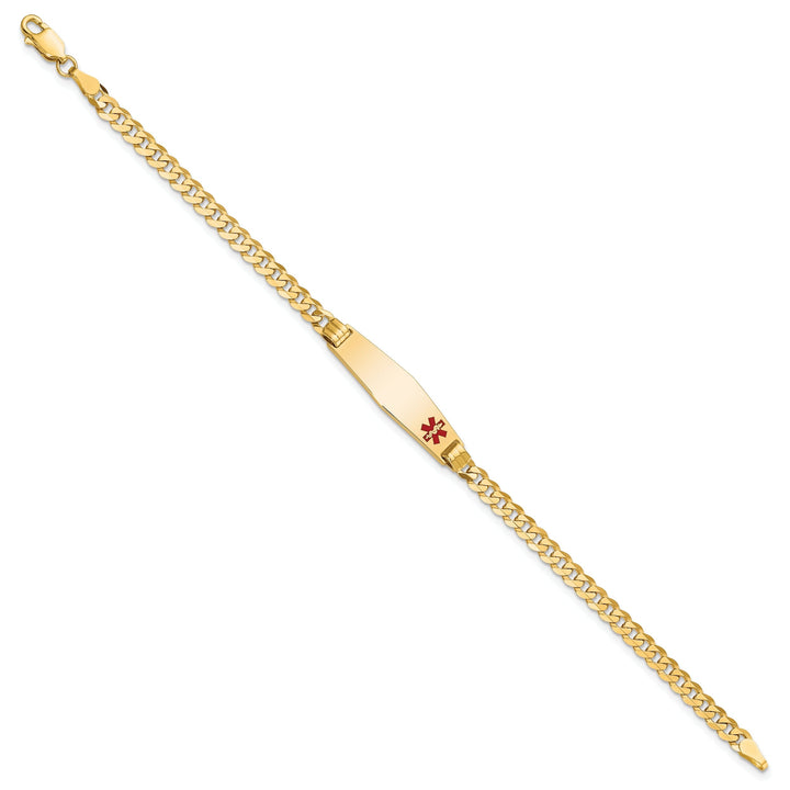 14K Yellow Gold Curb Link Medical ID Bracelet