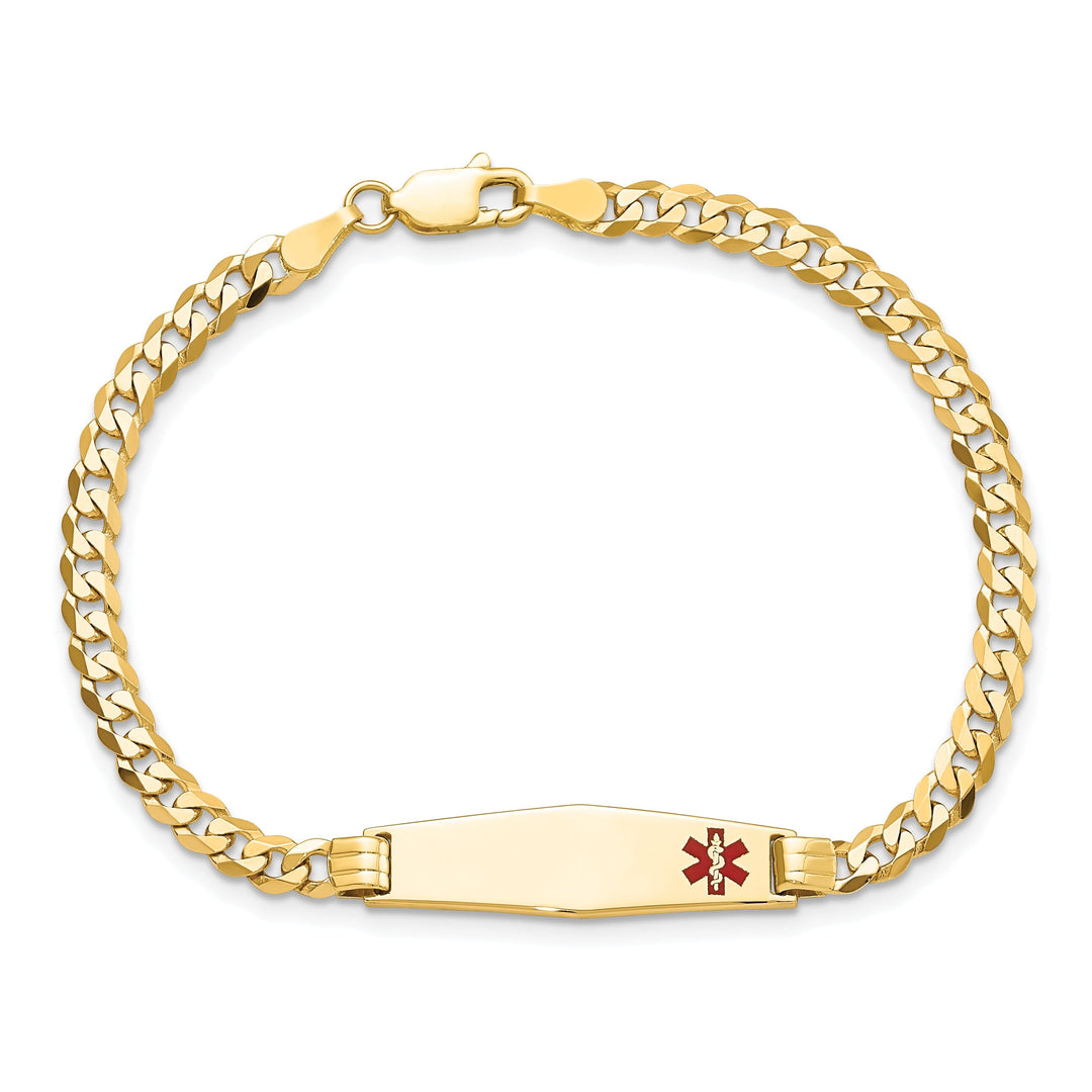 14K Yellow Gold Curb Link Medical ID Bracelet