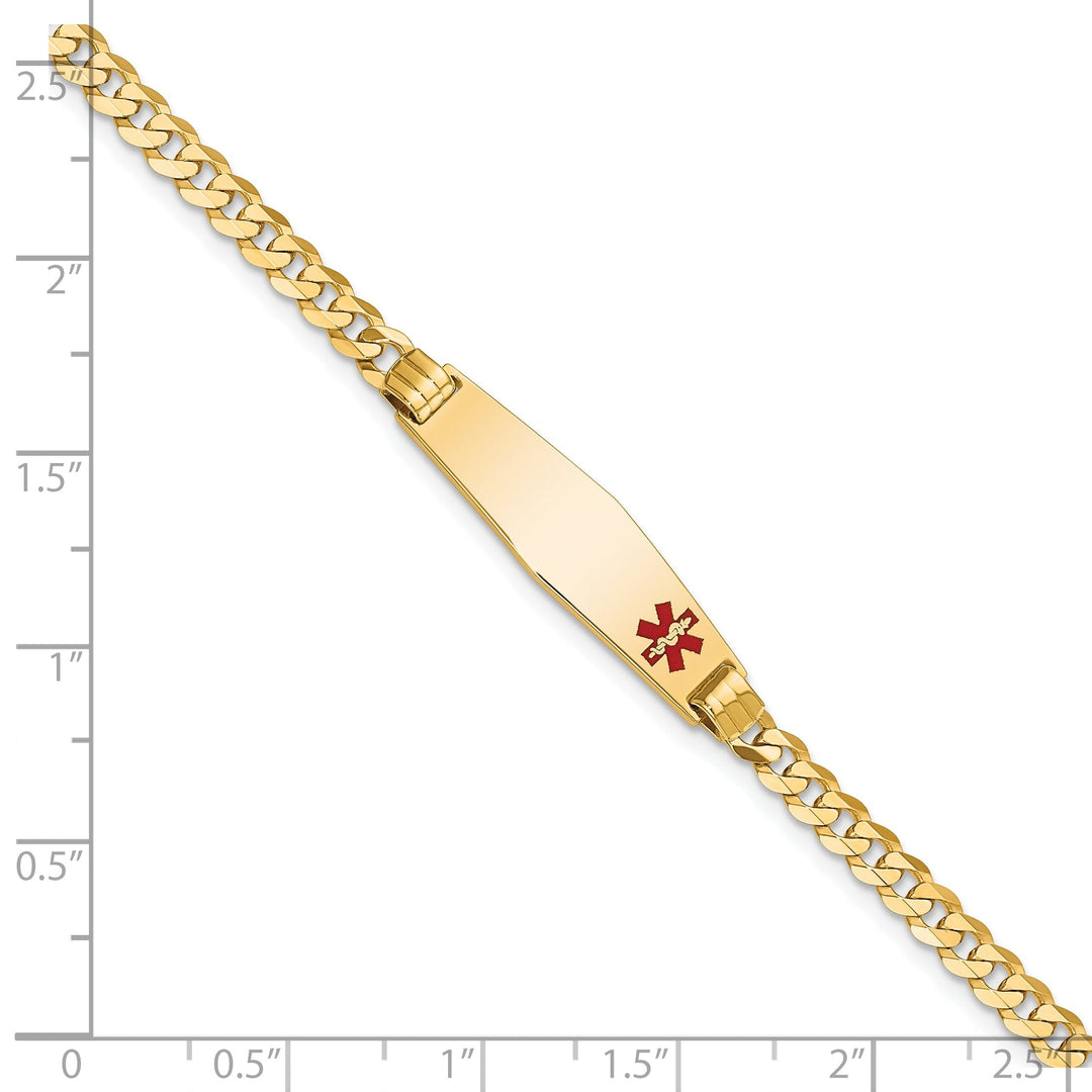 14K Yellow Gold Curb Link Medical ID Bracelet