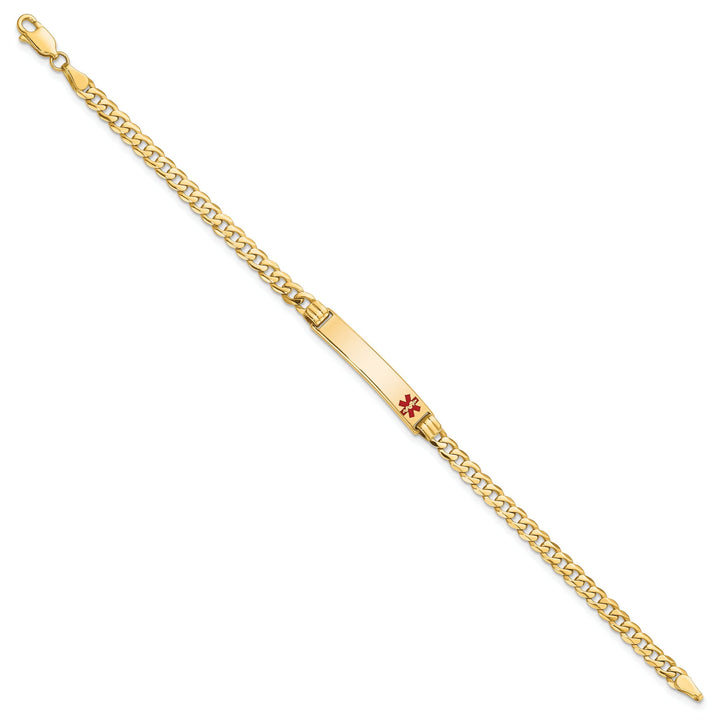 14K Yellow Gold Curb Link Medical ID Bracelet