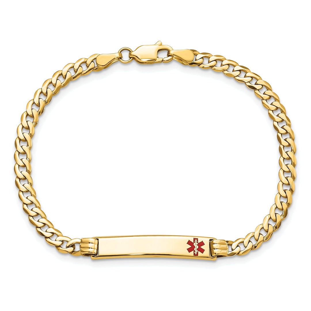 14K Yellow Gold Curb Link Medical ID Bracelet