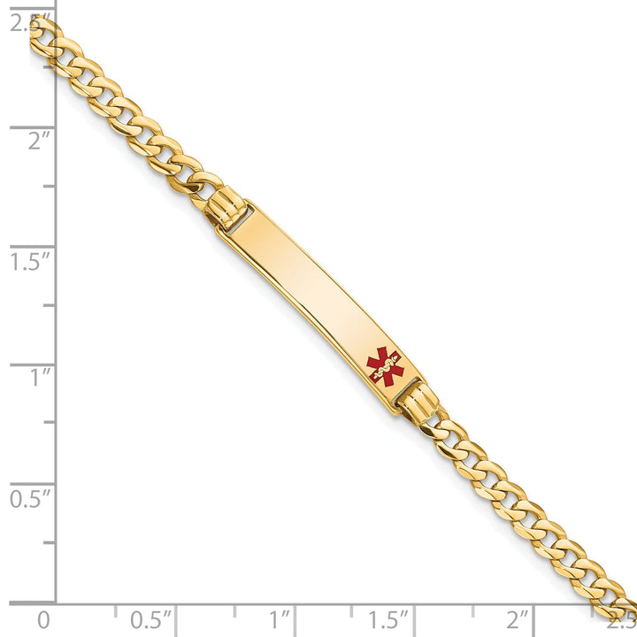 14K Yellow Gold Curb Link Medical ID Bracelet