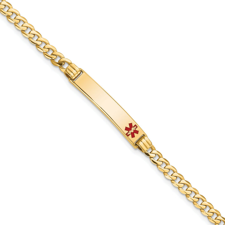 14K Yellow Gold Curb Link Medical ID Bracelet