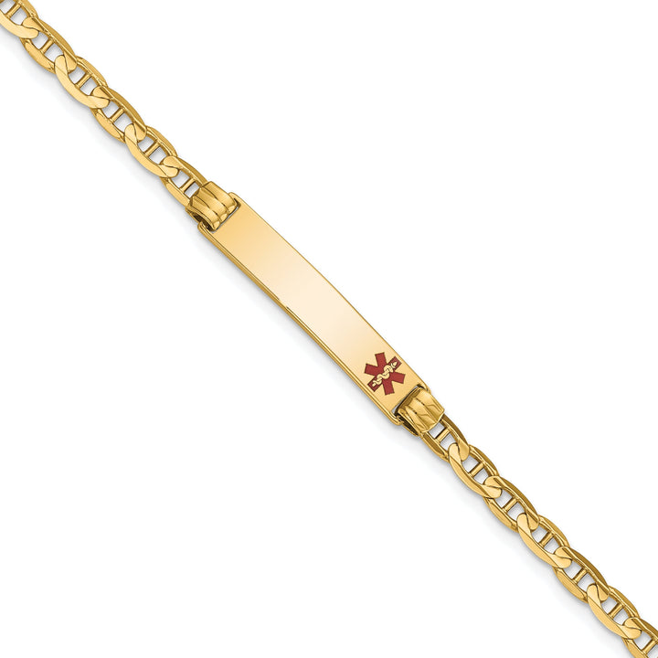 14K Yellow Gold Anchor Link Medical ID Bracelet