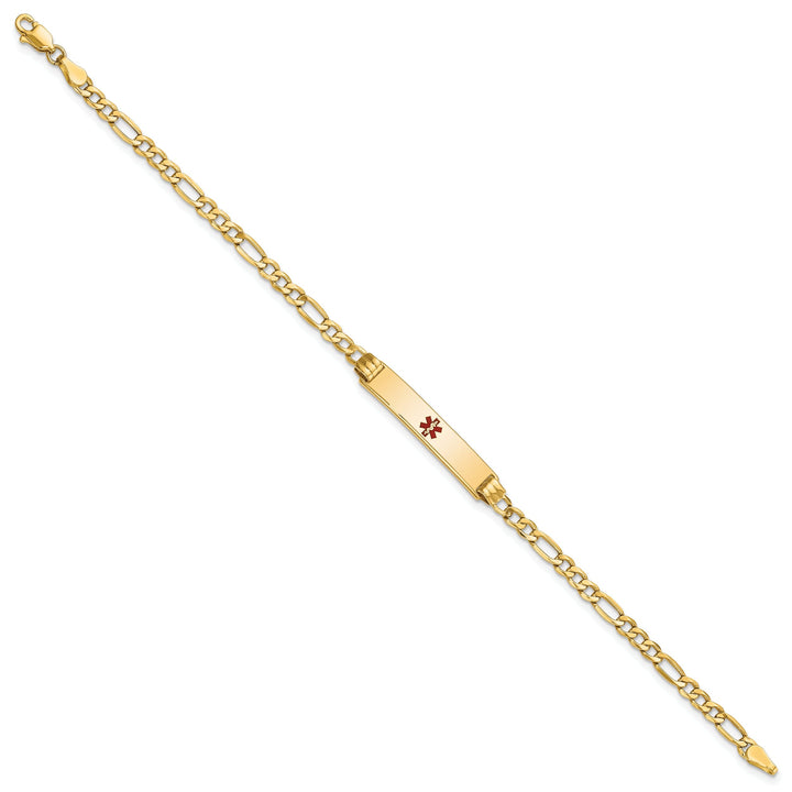 14K Yellow Gold Figaro Link Medical ID Bracelet