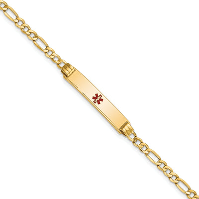 14K Yellow Gold Figaro Link Medical ID Bracelet at $ 283.38 only from Jewelryshopping.com