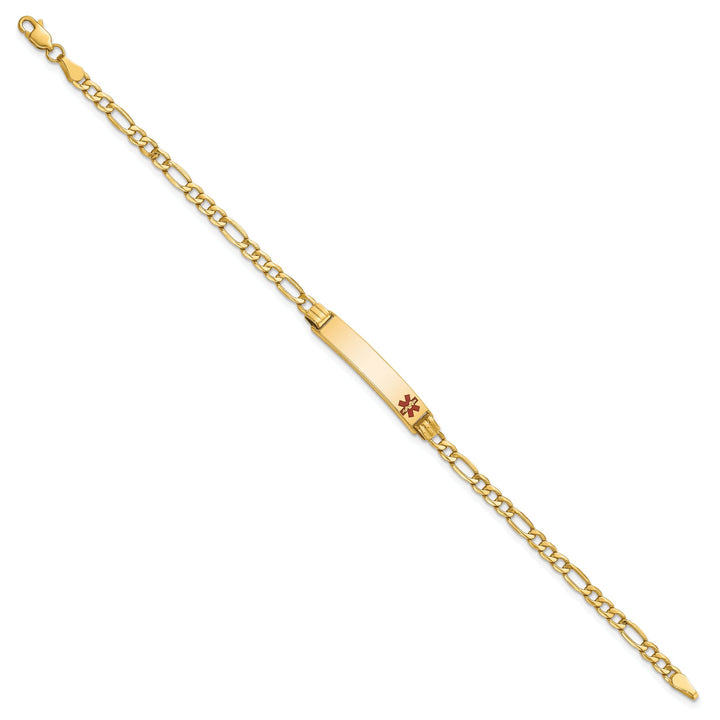 14K Yellow Gold Figaro Link Medical ID Bracelet