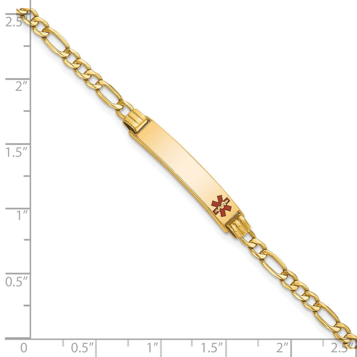 14K Yellow Gold Figaro Link Medical ID Bracelet