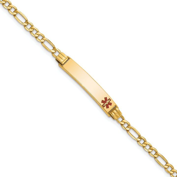 14K Yellow Gold Figaro Link Medical ID Bracelet