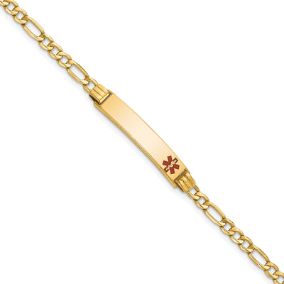 14K Yellow Gold Figaro Link Medical ID Bracelet at $ 287.03 only from Jewelryshopping.com