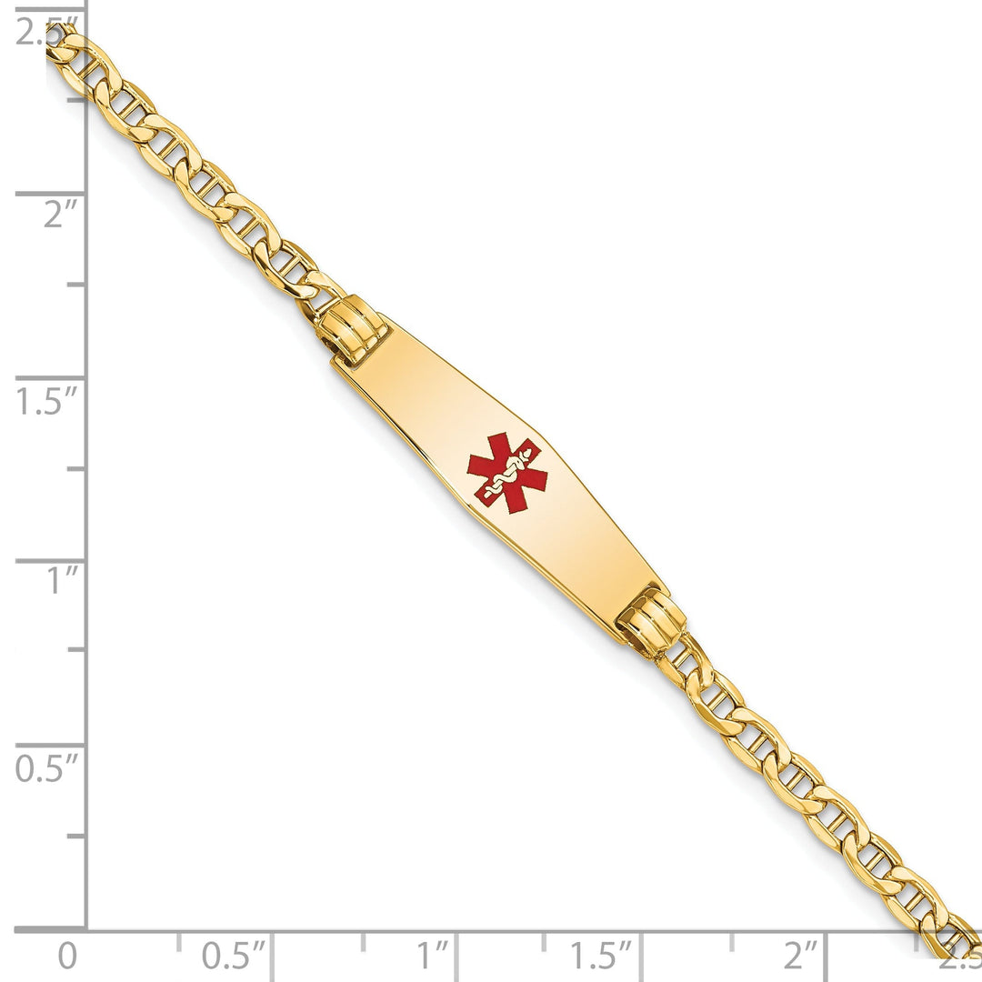 14K Yellow Gold Anchor Link Medical ID Bracelet