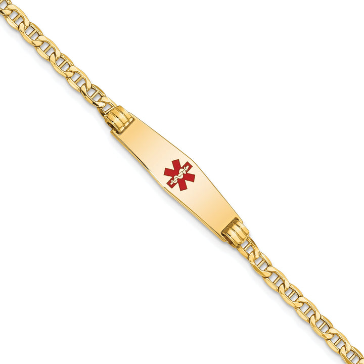 14K Yellow Gold Anchor Link Medical ID Bracelet