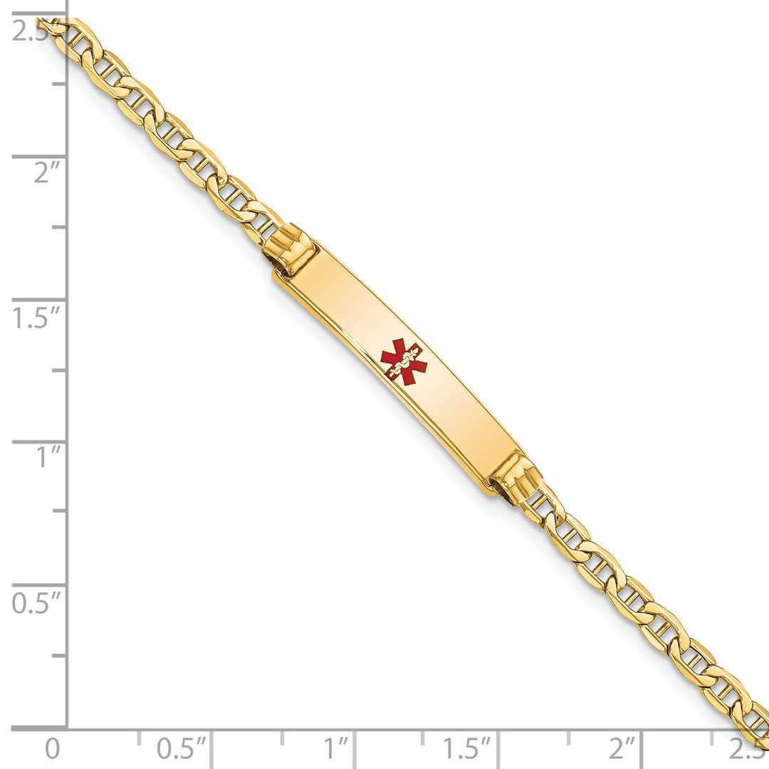 14K Yellow Gold Anchor Link Medical ID Bracelet