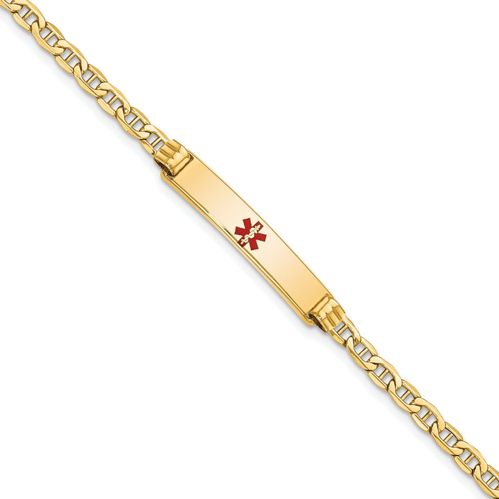 14K Yellow Gold Anchor Link Medical ID Bracelet