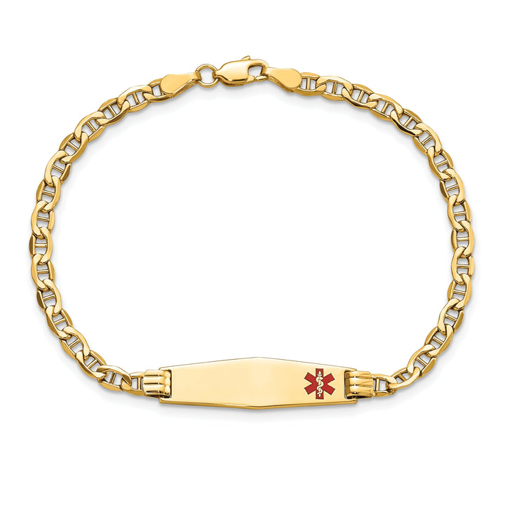 14K Yellow Gold Anchor Link Medical ID Bracelet