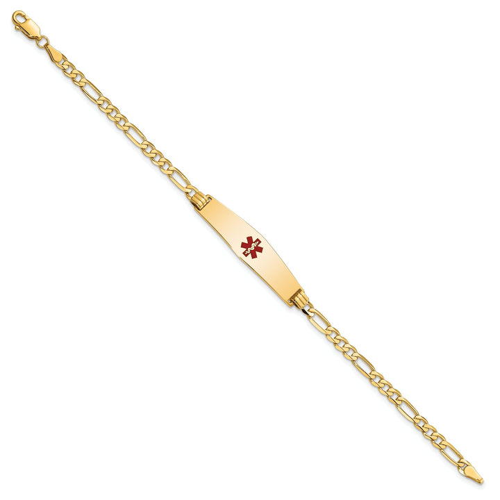 14K Yellow Gold Figaro Link Medical ID Bracelet