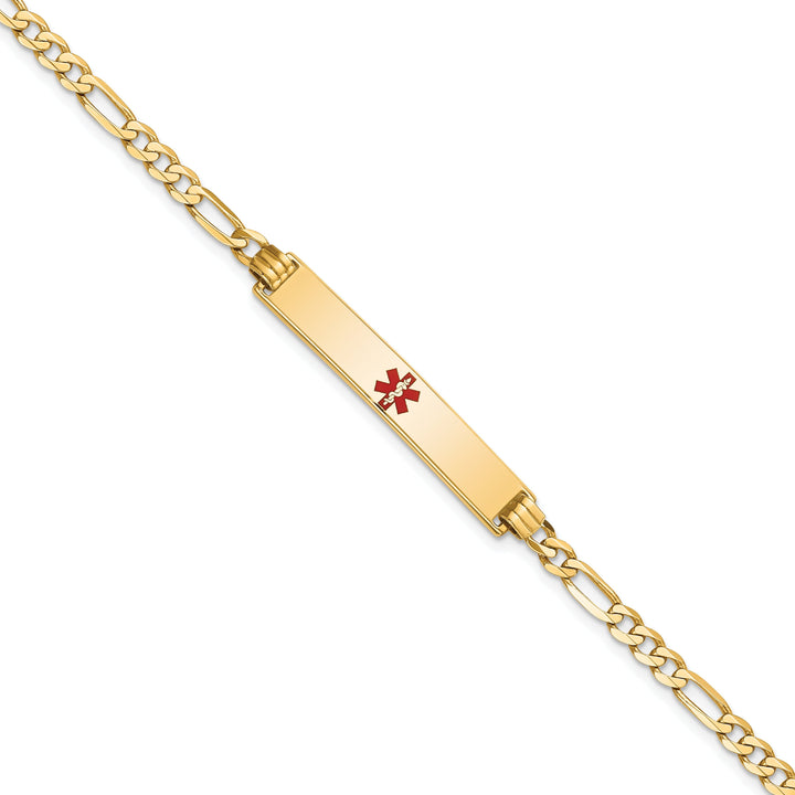 14K Yellow Gold Figaro Link Medical ID Bracelet