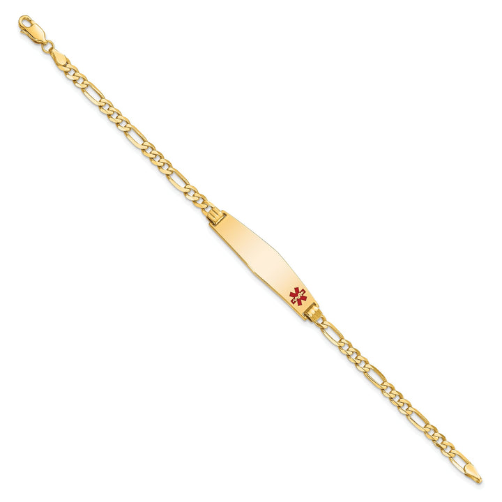 14K Yellow Gold Figaro Link Medical ID Bracelet