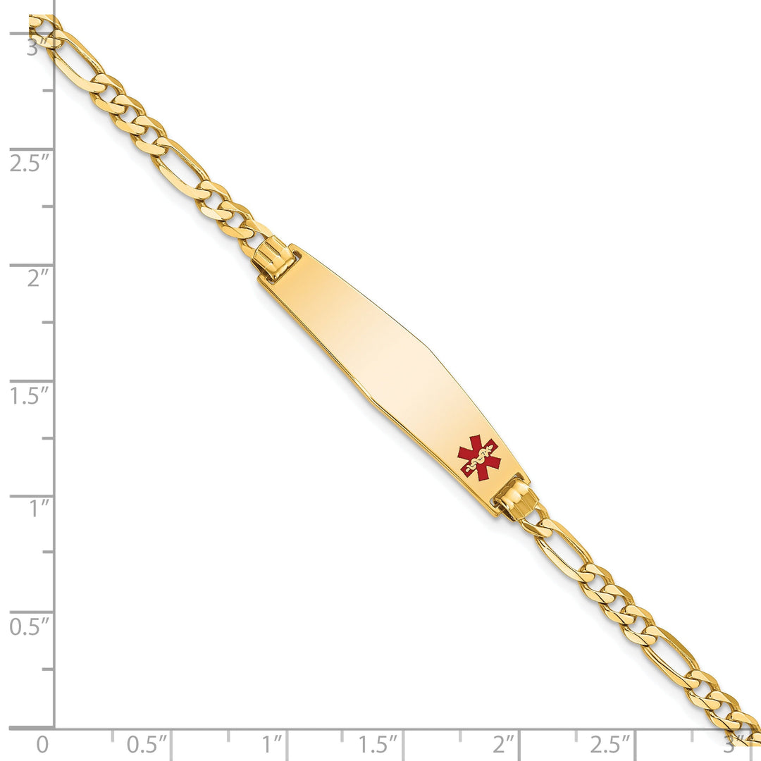 14K Yellow Gold Figaro Link Medical ID Bracelet