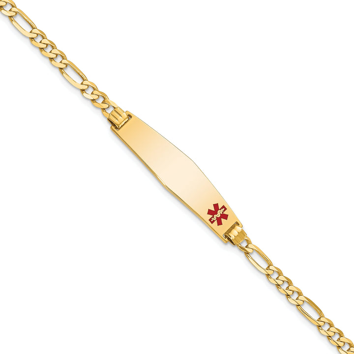 14K Yellow Gold Figaro Link Medical ID Bracelet