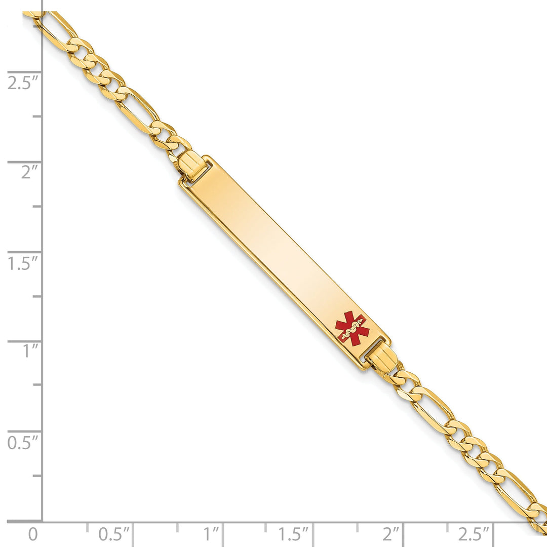 14K Yellow Gold Figaro Link Medical ID Bracelet