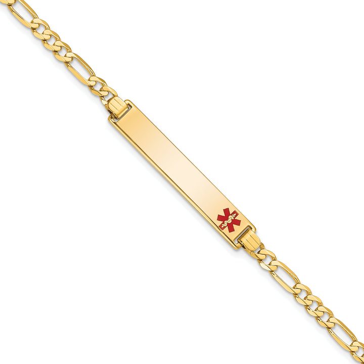 14K Yellow Gold Figaro Link Medical ID Bracelet