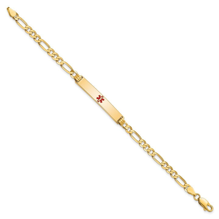 14K Yellow Gold Figaro Link Medical ID Bracelet