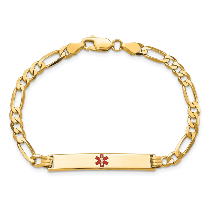 14K Yellow Gold Figaro Link Medical ID Bracelet