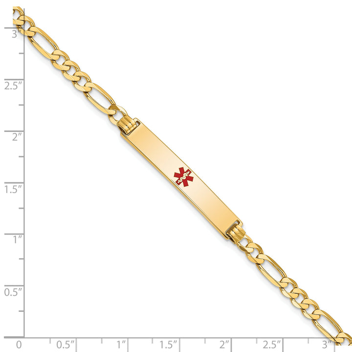 14K Yellow Gold Figaro Link Medical ID Bracelet