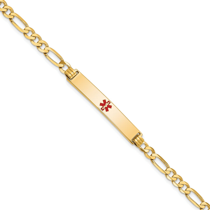 14K Yellow Gold Figaro Link Medical ID Bracelet