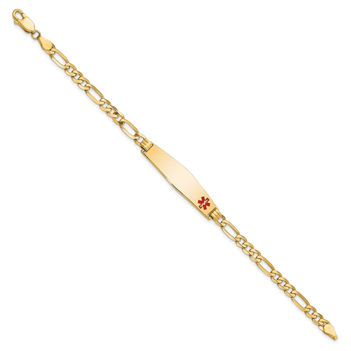 14K Yellow Gold Figaro Link Medical ID Bracelet