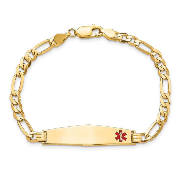 14K Yellow Gold Figaro Link Medical ID Bracelet