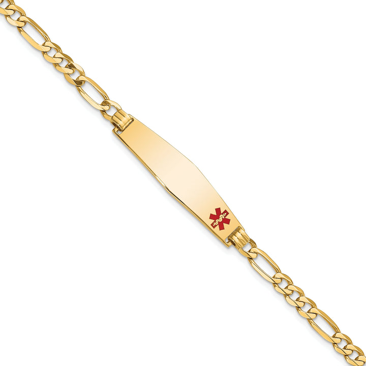 14K Yellow Gold Figaro Link Medical ID Bracelet