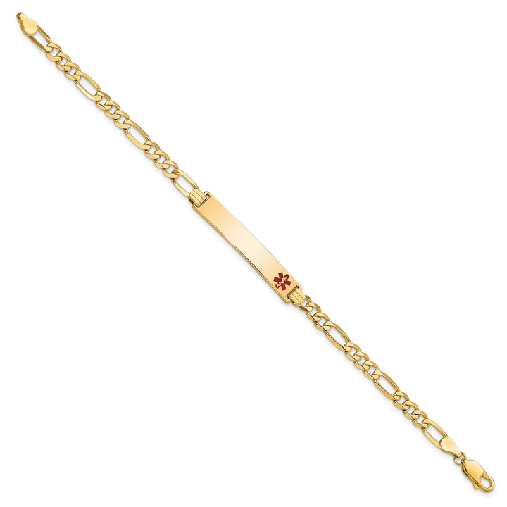 14K Yellow Gold Figaro Link Medical ID Bracelet