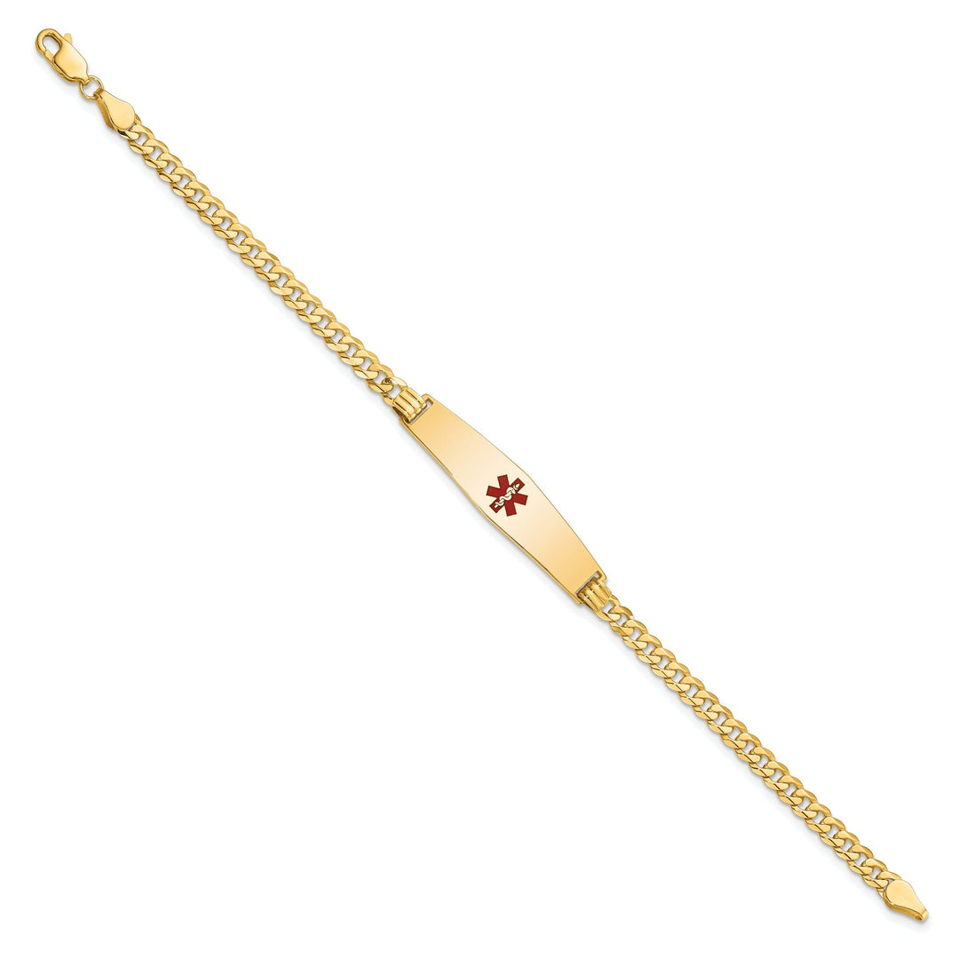 14K Yellow Gold Curb Link Medical ID Bracelet