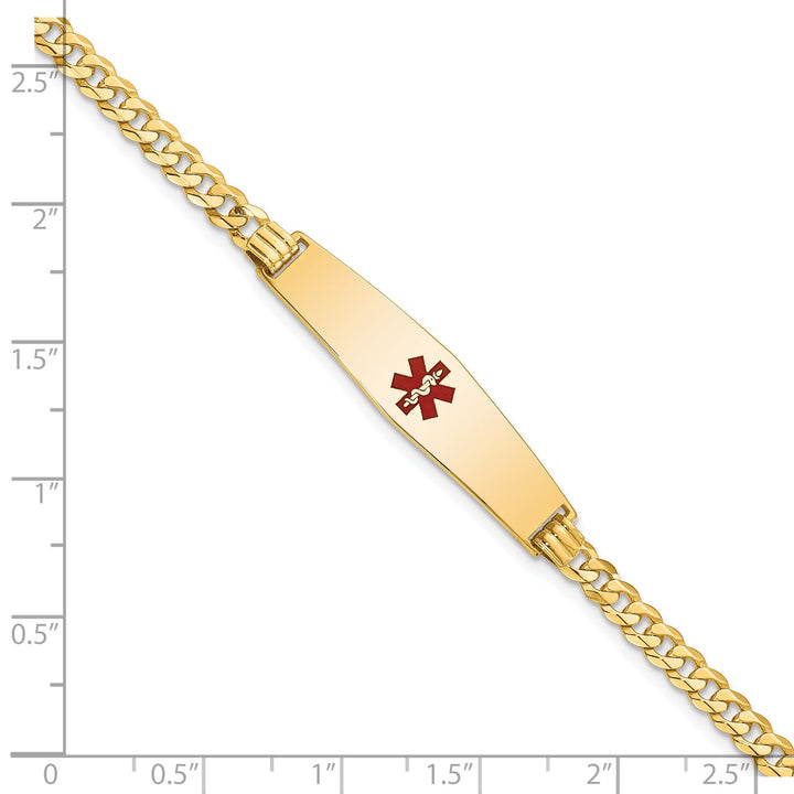 14K Yellow Gold Curb Link Medical ID Bracelet