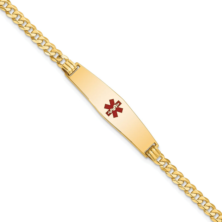 14K Yellow Gold Curb Link Medical ID Bracelet