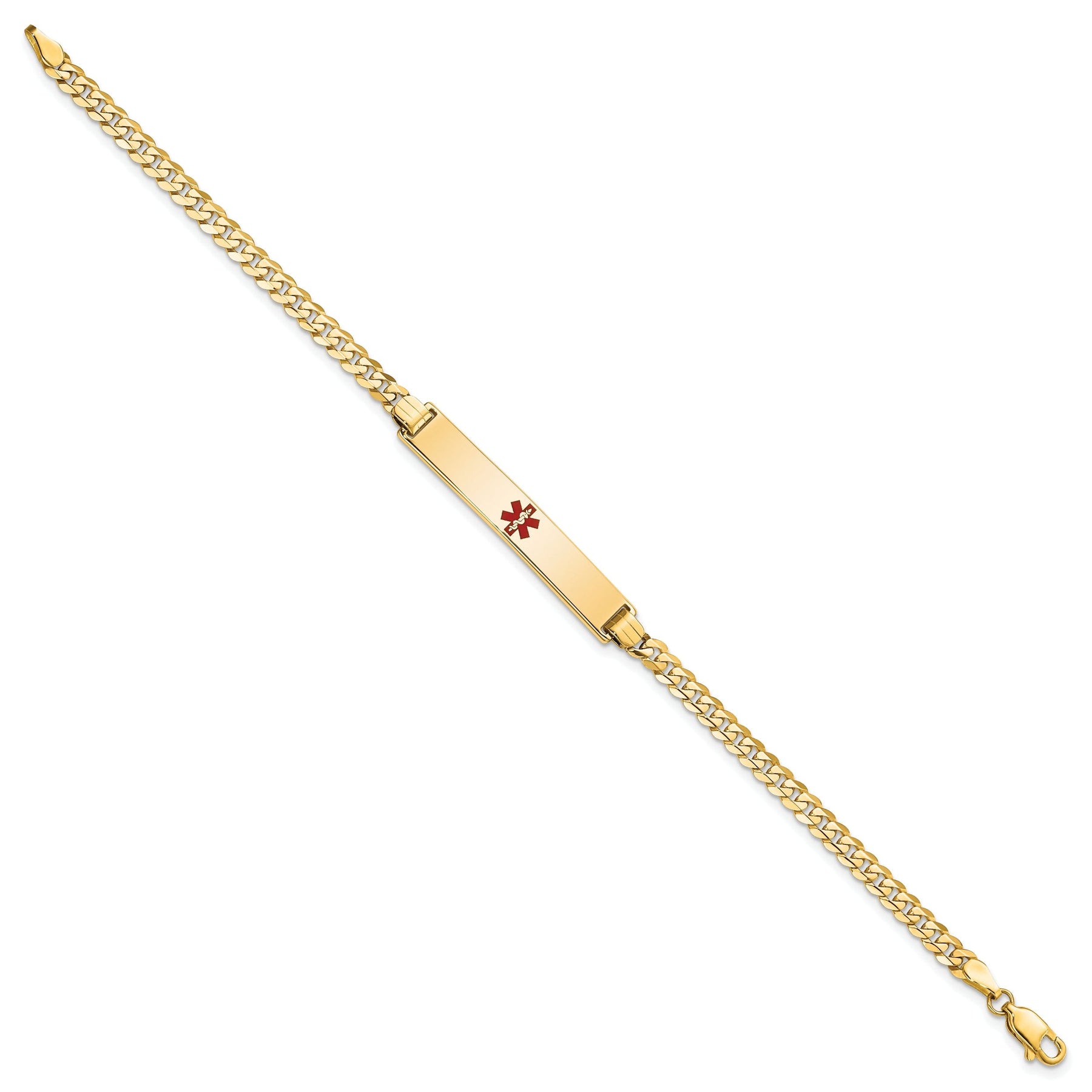 14K Yellow Gold Curb Link Medical ID Bracelet