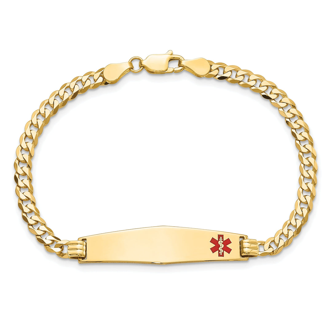 14K Yellow Gold Curb Link Medical ID Bracelet