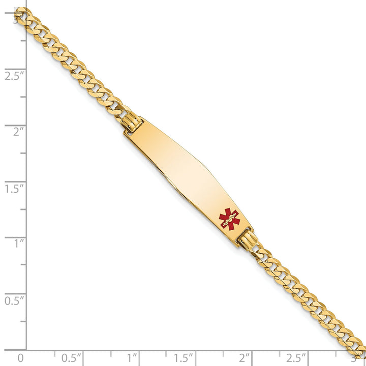 14K Yellow Gold Curb Link Medical ID Bracelet