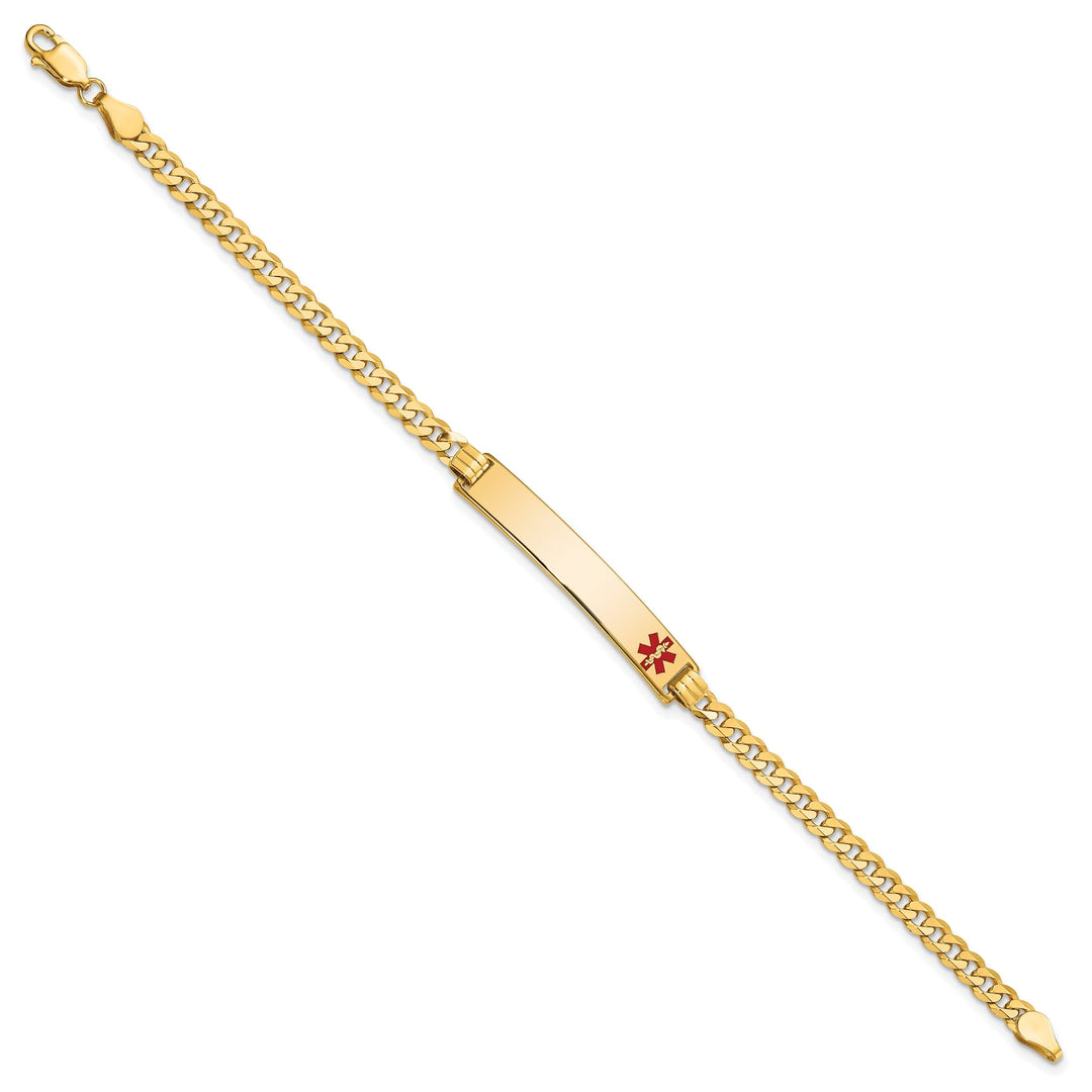 14K Yellow Gold Curb Link Medical ID Bracelet